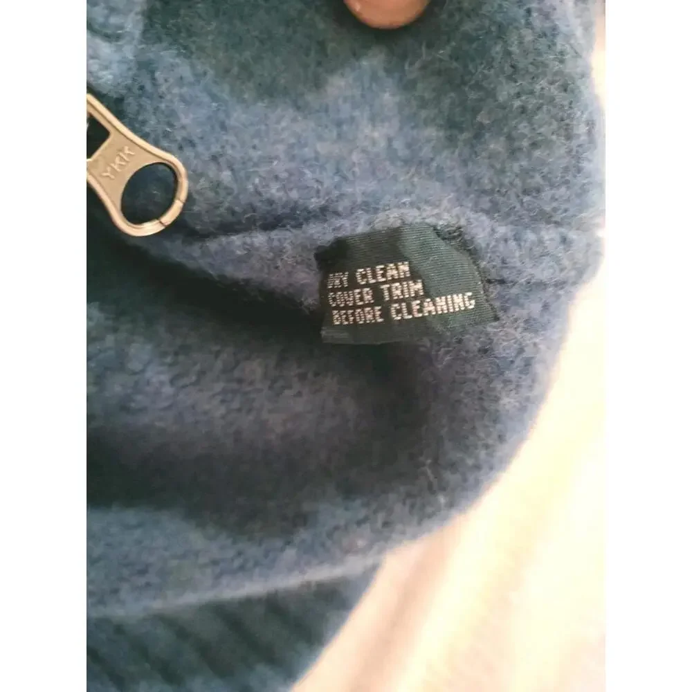 Polo Ralph Lauren Full Zip Lambswool Sweater Blue Mens Small‎ Two-Way Zipper